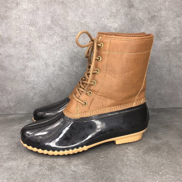 Jambu JBU Maplewood Waterproof Lace Up Duck Boot Rain Boot, Brown, Women's 10 - Picture 4 of 10